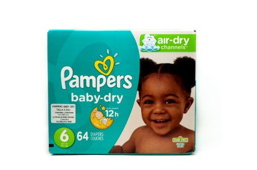 Imagen de PAÑAL PAMPERS BABY DRY DESECHABLE ETAPA 6 64 UND