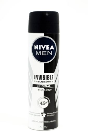 Imagen de DESODORANTE NIVEA INVISIBLE FOR BLACK & WHITE ORIGINAL PARA HOMBRE EN AEROSOL 150.00 ML