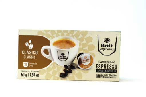 Imagen de CÁPSULAS CAFÉ BRITT ESPRESSO CLASICO CAJA 50 G 10 UND 