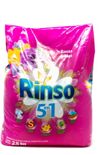 Imagen de DETERGENTE RINSO EN POLVO PERFUME DE FLORES ROSAS Y LILAS 2500.00 G