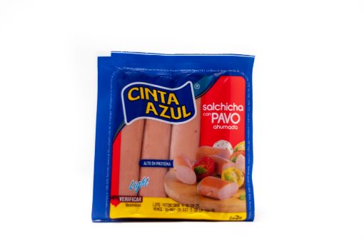 Imagen de SALCHICHAS CINTA AZUL  DE PAVO  380.00 G