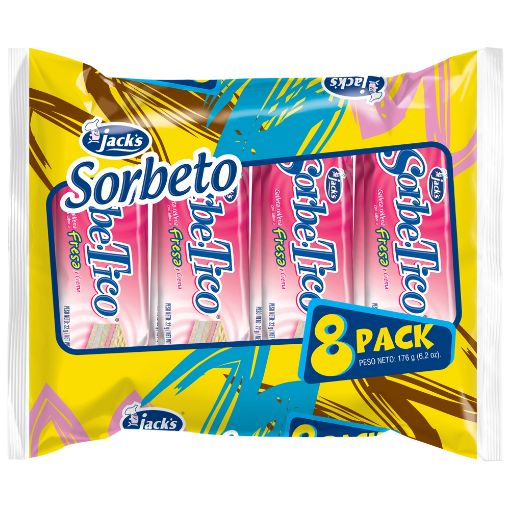 Imagen de SORBETO SORBE TICO JACK'S SABOR A FRESA 8 PACK  176.00 G