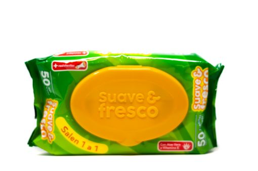 Imagen de TOALLITAS HÚMEDAS SUAVE & FRESCO CON ALOE VERA & VITAMINA E 50 UND