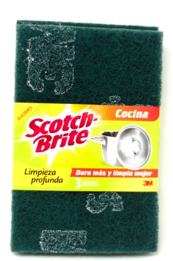 Imagen de ESPONJA SCOTCH BRITE VERDE 3 UND