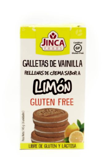 Imagen de GALLETA JINCA FOODS DE VAINILLA RELLENAS SABOR LIMON 6 UND 145.00 G