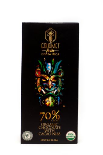 Imagen de CHOCOLATE ORGÁNICO GOURMET FIELDS 70% CACAO CON NIBS DE CACAO 100 G