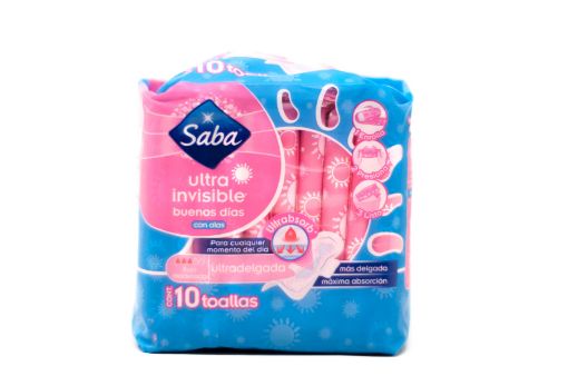 Imagen de TOALLAS FEMENINAS SABA ULTRA INVISIBLE 10 UND