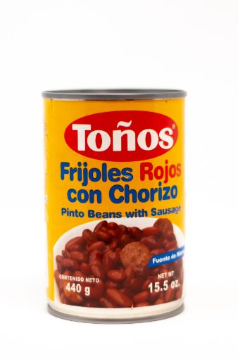 Imagen de FRIJOL TONOS ROJO ENTERO CON CHORIZO LATA 440 G