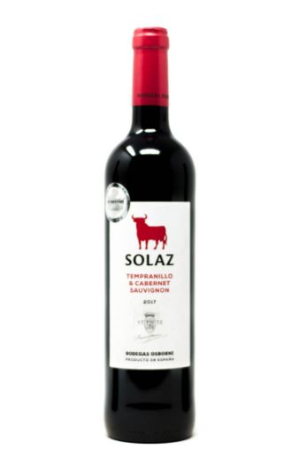 Imagen de VINO TINTO SOLAZ TEMPRANILLO CABERNET SAUVIGNON 750 ML