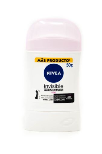 Imagen de DESODORANTE NIVEA INVISIBLE FOR BLACK & WHITE PARA MUJER EN BARRA 50.00 G