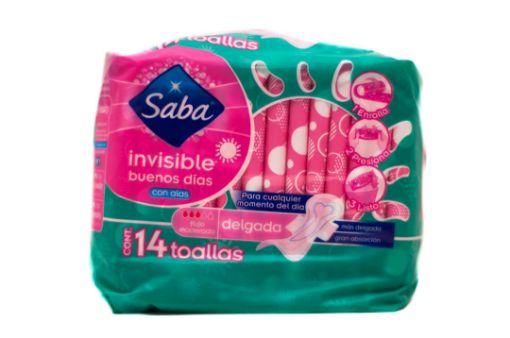 Imagen de TOALLAS FEMENINAS SABA INVISIBLE REGULAR 14 UND