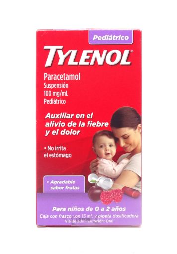 Imagen de PARACETAMOL  TYLENOL PEDIATRICO EN SUSPENSION SABOR FRUTAS 100 ml 