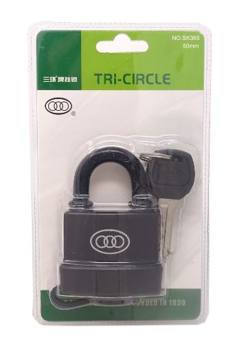 Imagen de CANDADO  TRI CIRCLE DE METAL 50 MM 1 und 