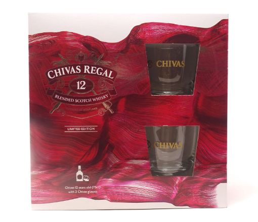 Imagen de OFERTA WHISKY  CHIVAS REGAL 12 AÑOS +2 VASOS 750 ml 