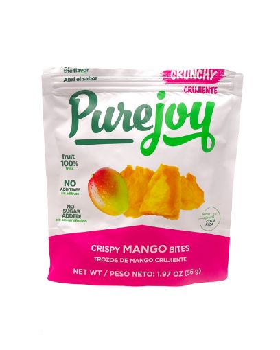 Imagen de TROZOS DE MANGO CRUJIENTE PURE JOY SIN AZUCAR AÑADIDO 56 G