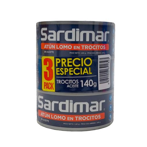 Imagen de OFERTA ATUN SARDIMAR  TROCITOS 3 UND PRECIO ESPECIAL 315 G 