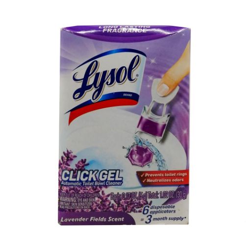 Imagen de LIMPIADOR AUTOMATICO LYSOL PARA SANITARIO EN GEL AROMA LAVANDA 6 UND 30 G