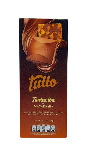 Imagen de CHOCOLATE TUTTO CON LECHE TENTACIONDE MACADAMIA EN BARRA 80 G