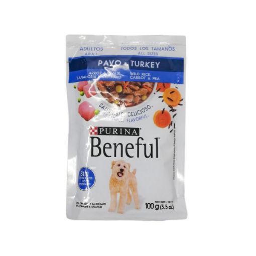 Imagen de ALIMENTO PURINA BENEFUL PARA PERRO ADULTO PAVO & ARROZ  100 g 