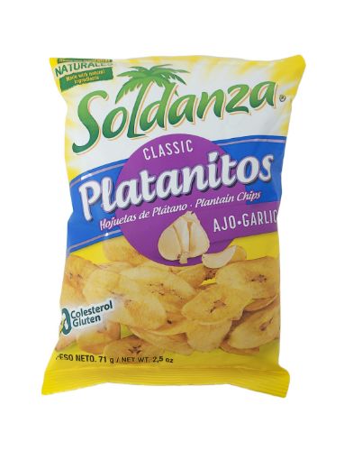 Imagen de HOJUELAS DE PLATANO SOLDANZA PLATANITOS CON AJO 71 g 
