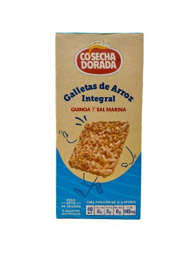 Imagen de GALLETAS COSECHA DORADA DE ARROZ INTEGRAL QUINOA & SAL MARINA  8 und 