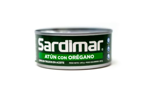 Imagen de ATÚN SARDIMAR LOMO EN TROZOS CON ORÉGANO EN ACEITE 105 g 