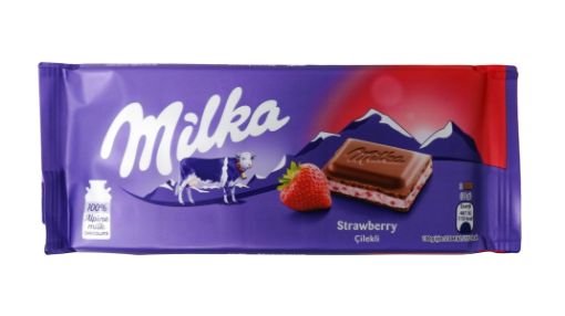 Imagen de CHOCOLATE MILKA RELLENO DE YOGURT FRESA 100 g 