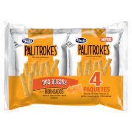 Imagen de PALITOS JACK'S PALITROKES DOS QUESOS 4 UND 140.00 G