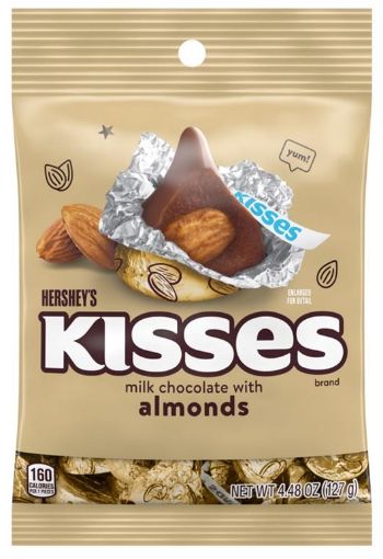 Imagen de CHOCOLATE HERSHEYS KISSES CON ALMENDRA BOLSA 127 g 