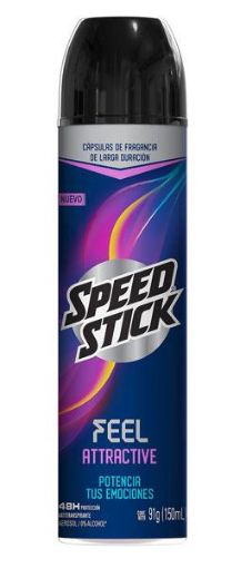 Imagen de DESODORANTE SPEED STICK FEEL ATTRACTIVE PARA HOMBRE EN AEROSOL 150 ml 