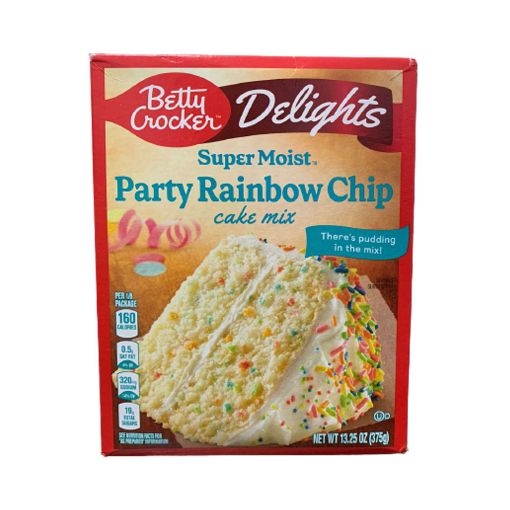 Imagen de MEZCLA PARA QUEQUE BETTY CROCKER SUPER MOIST PARTY RAINBOW CHIP 375 G