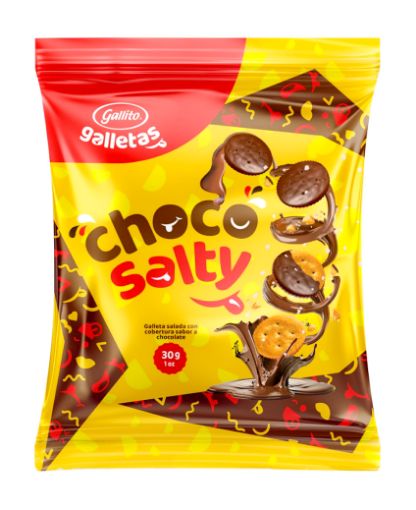 Imagen de GALLETAS GALLITO CHOCO SALTY 6 UND 180 G