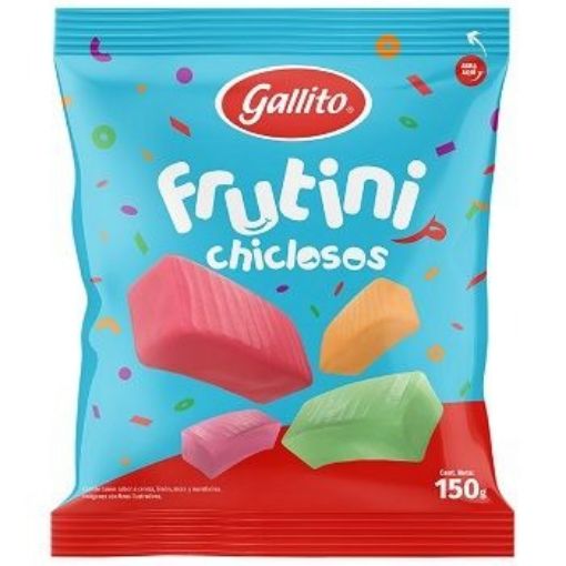 Imagen de CONFITE  GALLITO FRUTINI CHICLOSO 150 g 