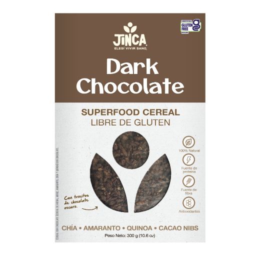 Imagen de CEREAL JINCA FOODS SUPERFOOD DARK CHOCOLATE CAJA 300 g 