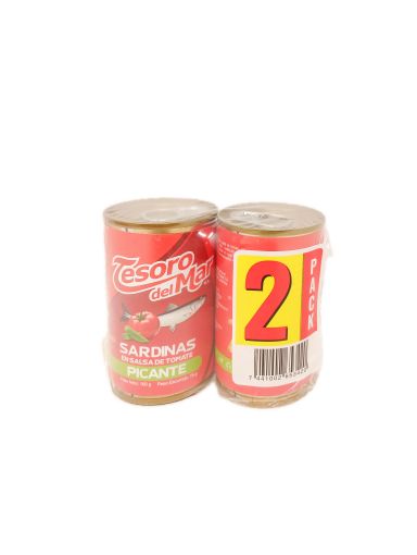 Imagen de OFERTA TESORO DEL MAR 150 G-2 UND SARDINA EN SALSA DE TOMATE PICANTE 75 G 
