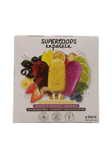Imagen de PALETA DE HELADO ENPALETA SUPERFOODS SURTIDOS 6 UND 410 G