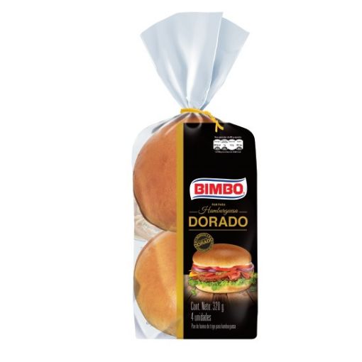 Imagen de PAN BIMBO PARA HAMBURGUESA DORADO 4 UND G