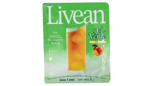 Imagen de BEBIDA LIVEAN EN POLVO LIGHT TÉ VERDE DURAZNO 8 G