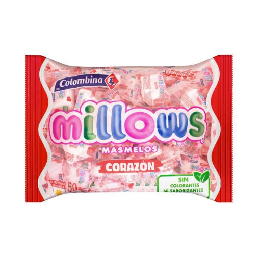 Imagen de MARSHMALOWS COLOMBINA MILLOWS CORAZONES 145 G