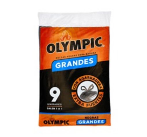 Imagen de BOLSA DE BASURA OLYMPIC GRANDE NEGRA 9+1 UND