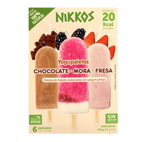 Imagen de PALETA DE YOGURT NIKKOS YOGUPALETAS SURTIDA 6 UND  NIKKOS YOGUPALETAS SURTIDA 6 UND 372.00 G