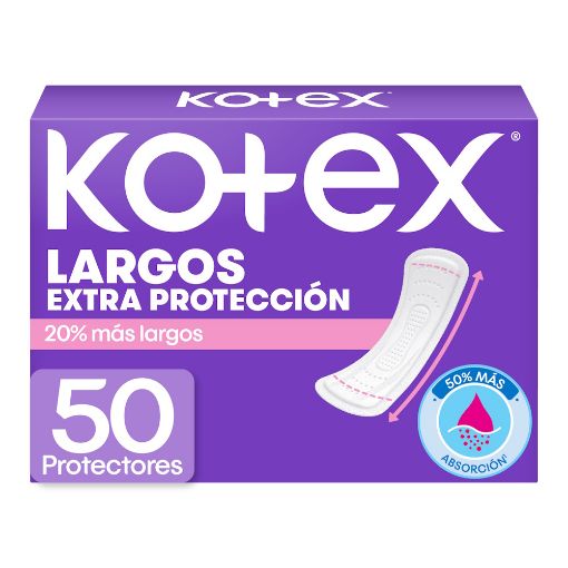 Imagen de PROTECTORES FEMENINOS KOTEX DIARIOS LARGOS 50.00 UND