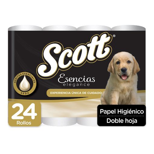 Imagen de PAPEL HIGIENICO SCOTT ESENCIAS ELEGANCE ACEITES ESENCIALES SEDA HOJA SENCILLA 24 UND