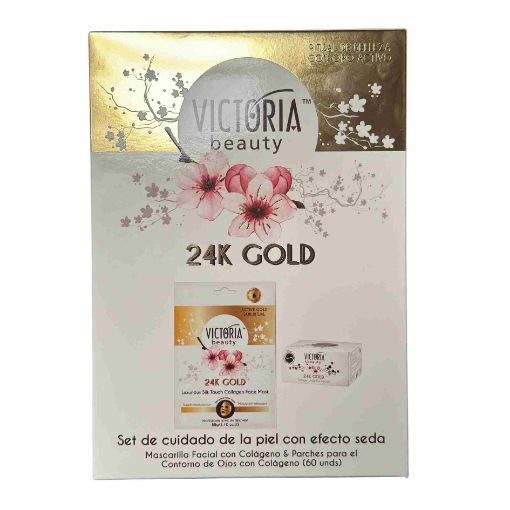 Imagen de SET VICTORIA BEAUTY PARA ROSTRO ORO & COLÁGENO  60 UND