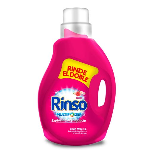 Imagen de DETERGENTE LIQUIDO RINSO MULTIPODER ROSAS 5000.00 ML