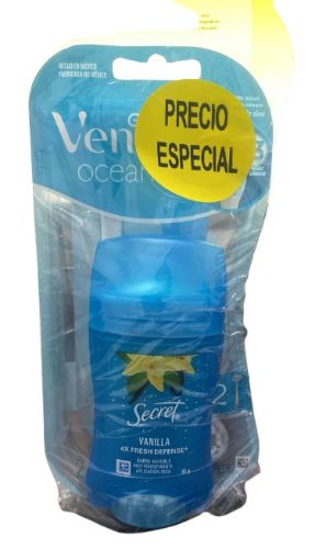 Imagen de MÁQUINA DE AFEITAR GILLETTE VENUS OCEANO 2 UND + DESODORANTE SECRET VAINILLA 45 G PRECIO ESPECIAL 