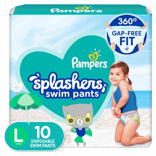 Imagen de PAÑAL  PAMPERS SPLASHER DESECHABLE TALLA L  10 UND
