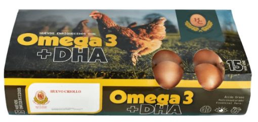 Imagen de HUEVO HUEVO CRIOLLO OMEGA 3+DHA 15 UND 