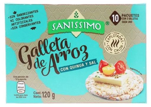 Imagen de GALLETA SANISSIMO DE ARROZ CON QUINUA Y SAL 10 UND 120.00 G