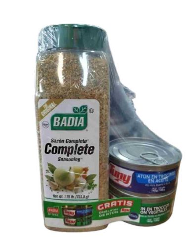 Imagen de SAZONADOR BADIA SAZON COMPLETA EN FRASCO 793 G + 2 PACK ATÚN TUNY  